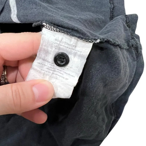 Analog Washed Black Striped Henley T-shirt L - Picture 4 of 5